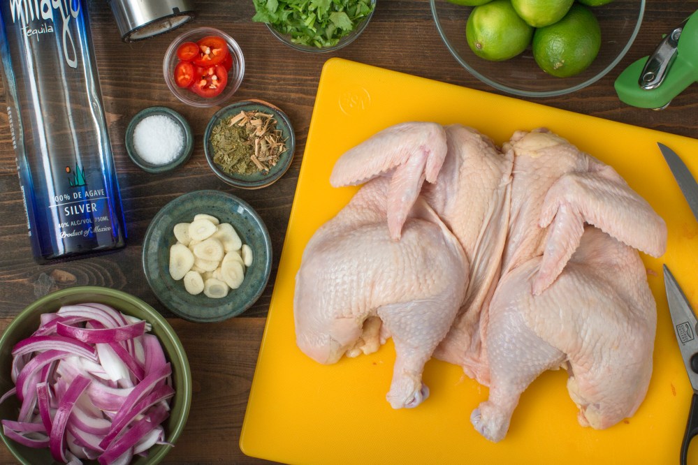 Miz 2 for grilled butterflied chicken marinaded in tequila, lime, cilantro and herbs hr-9288