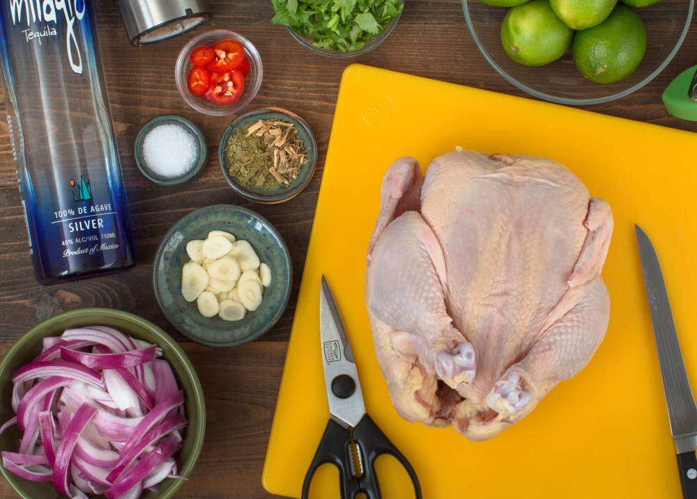 Miz for grilled butterflied chicken marinaded in tequila, lime, cilantro and herbs hr-9272