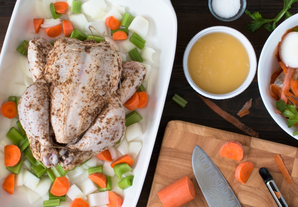 Prep for whole roasted dried lemon and pepper chicken hr-9218