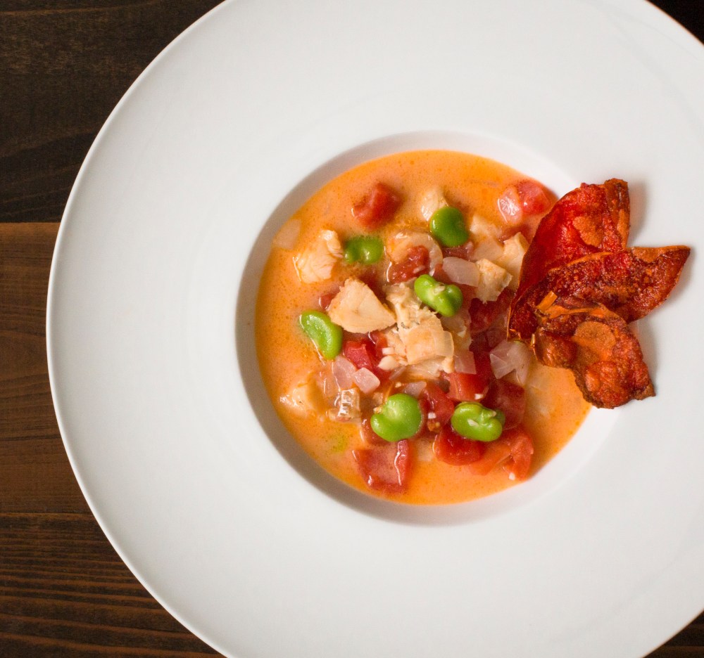 Chamorro-style bacalao stew with coconut milk, tomatoes, and fava beans-0476-2